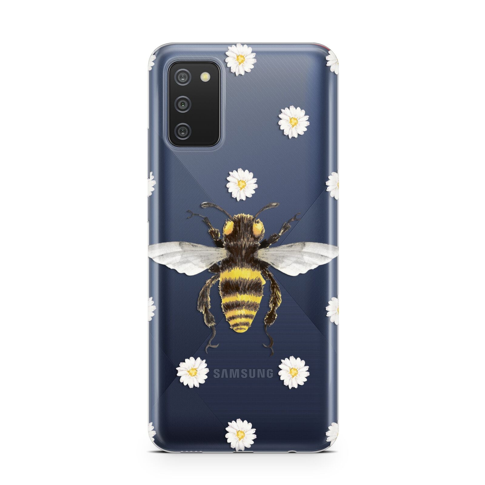 Bee Illustration with Daisies Samsung A02s Case