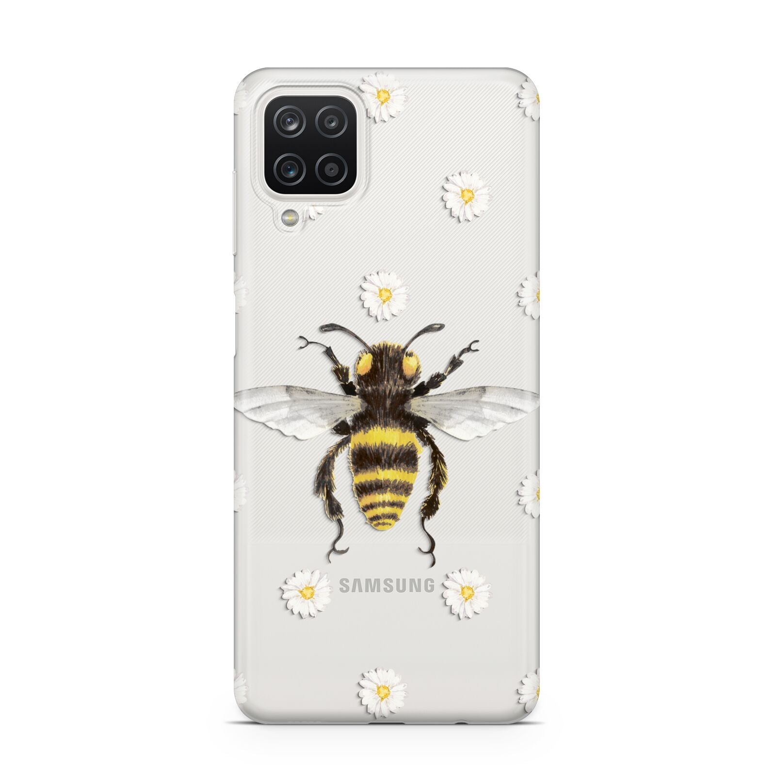 Bee Illustration with Daisies Samsung A12 Case