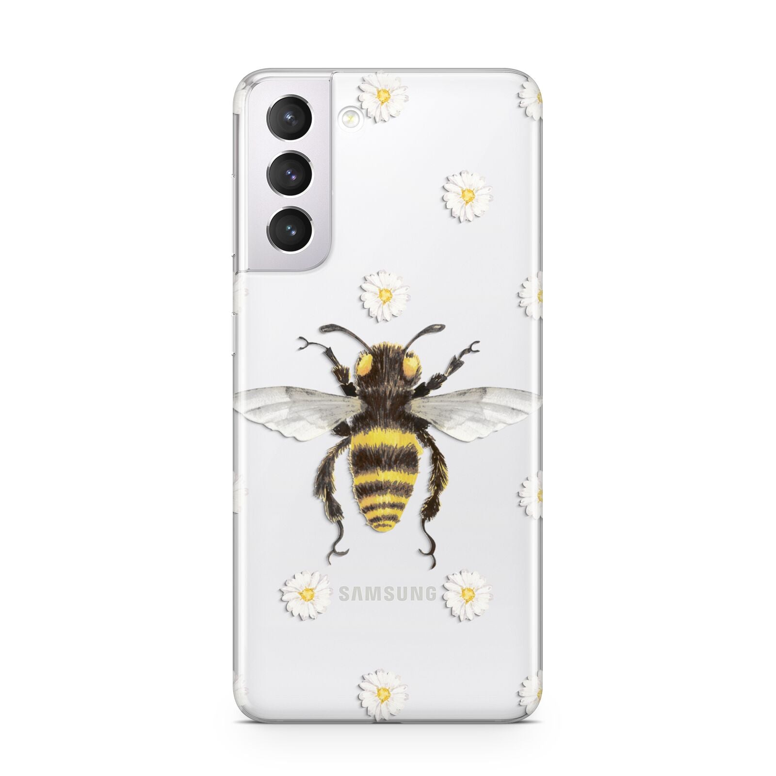 Bee Illustration with Daisies Samsung S21 Case