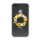 Bee Sunflower Wreath Personalised Initials Apple iPhone 4s Case