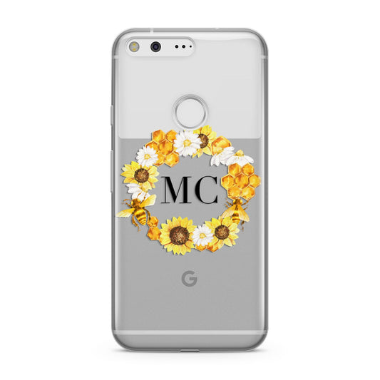 Bee Sunflower Wreath Personalised Initials Google Pixel Case