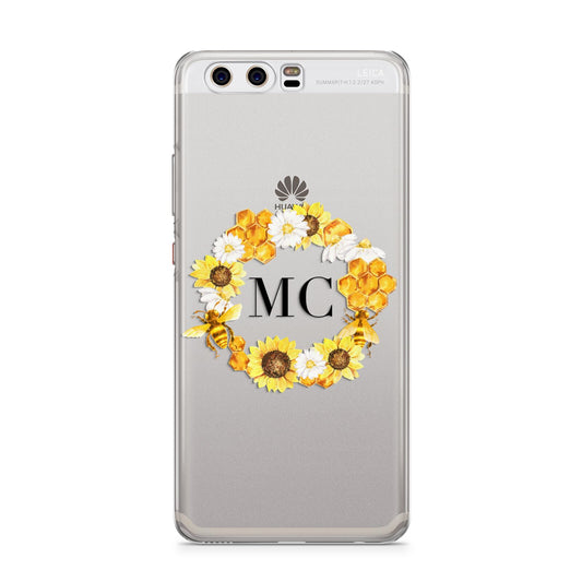 Bee Sunflower Wreath Personalised Initials Huawei P10 Phone Case