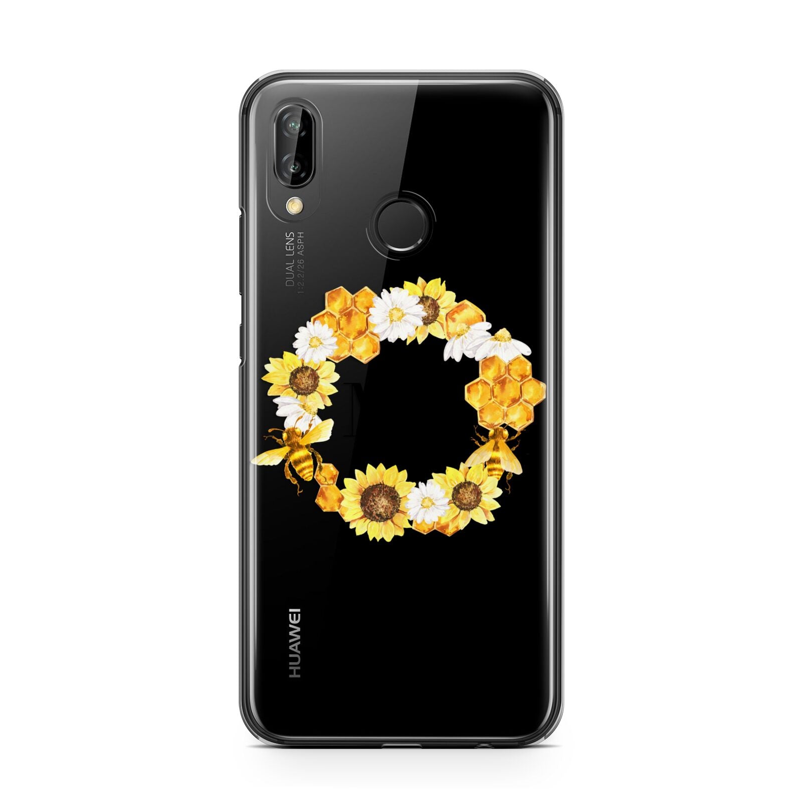 Bee Sunflower Wreath Personalised Initials Huawei P20 Lite Phone Case