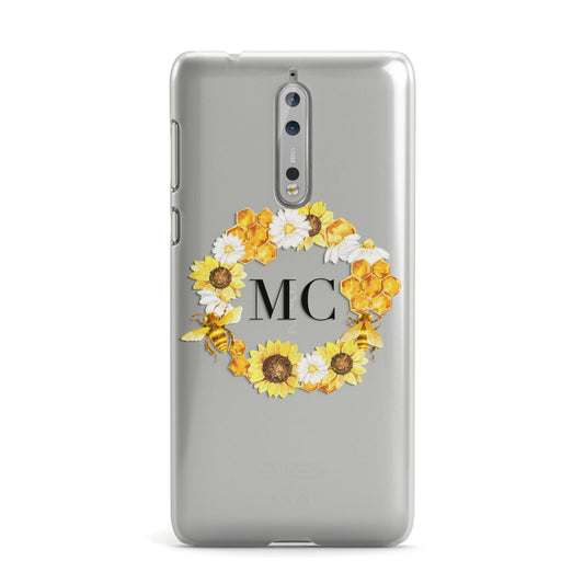 Bee Sunflower Wreath Personalised Initials Nokia Case