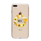 Bee Sunflower Wreath Personalised Initials iPhone 8 Plus Bumper Case on Gold iPhone