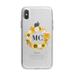 Bee Sunflower Wreath Personalised Initials iPhone X Bumper Case on Silver iPhone Alternative Image 1