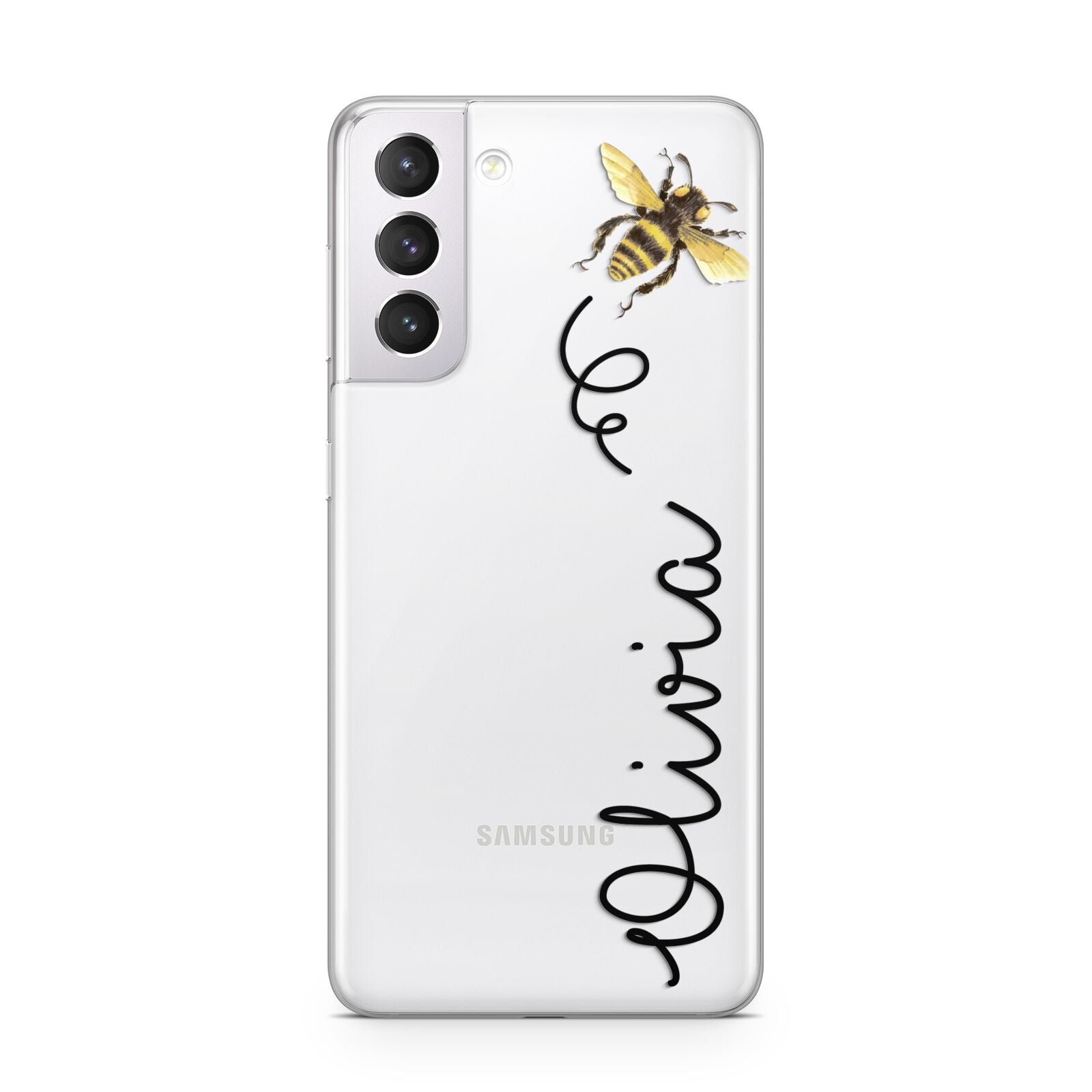 Bee in Flight Personalised Name Samsung S21 Case