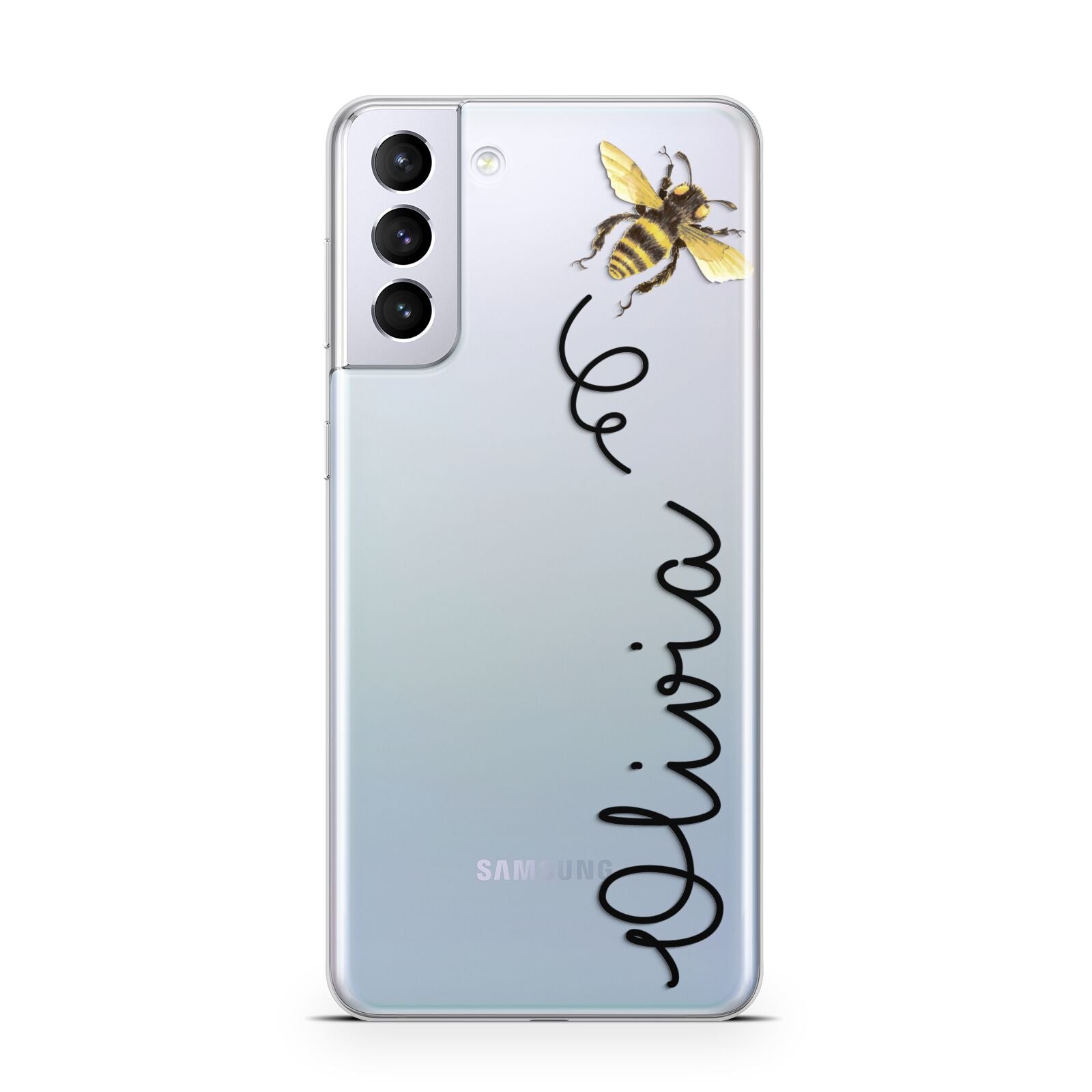 Bee in Flight Personalised Name Samsung S21 Plus Case