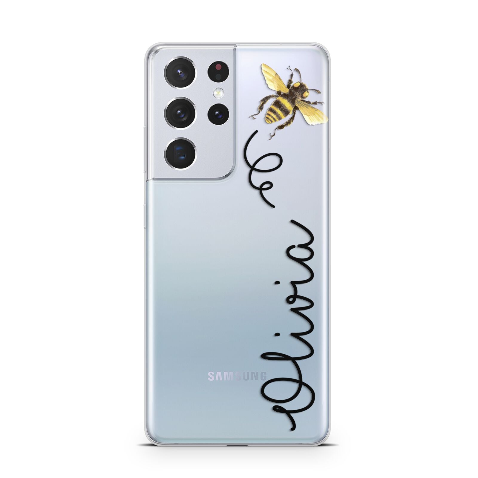 Bee in Flight Personalised Name Samsung S21 Ultra Case