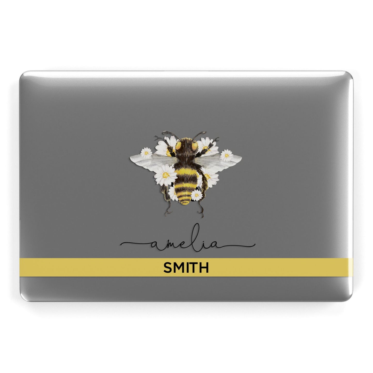 Bees Daisies Personalised Names Apple MacBook Case