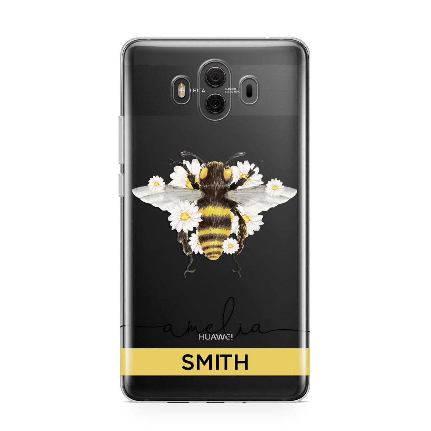 Bees Daisies Personalised Names Huawei Mate 10 Protective Phone Case