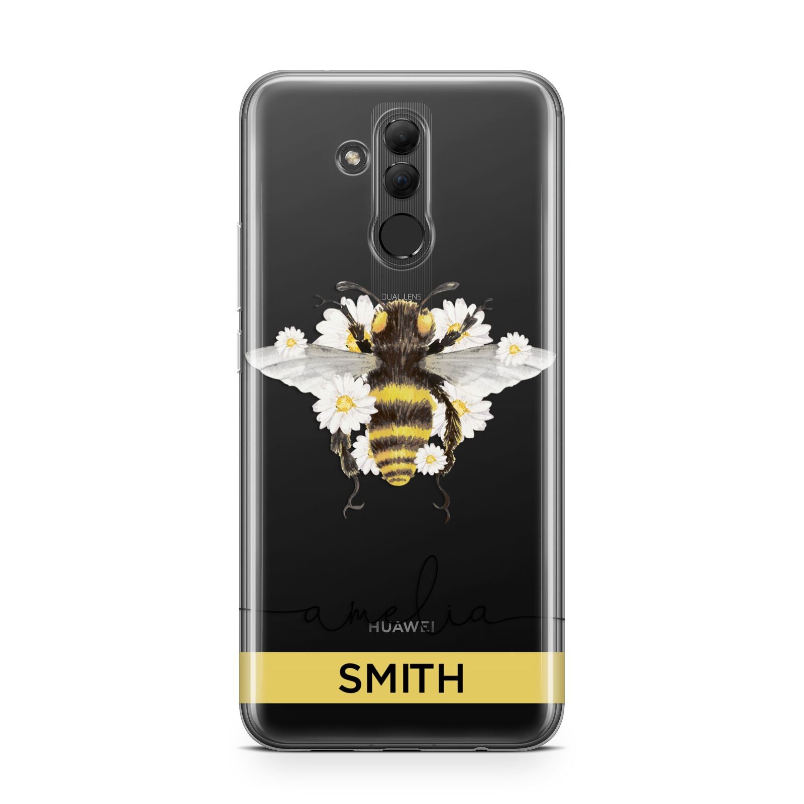 Bees Daisies Personalised Names Huawei Mate 20 Lite