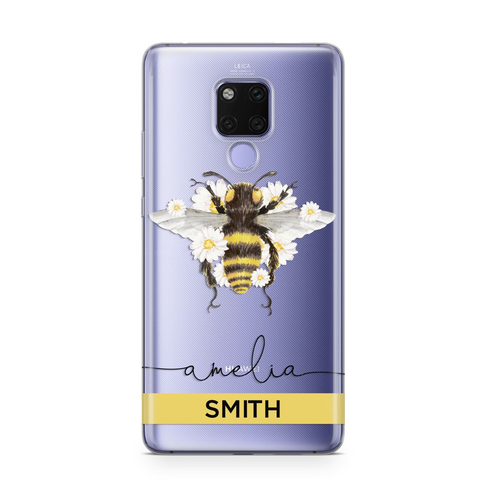 Bees Daisies Personalised Names Huawei Mate 20X Phone Case