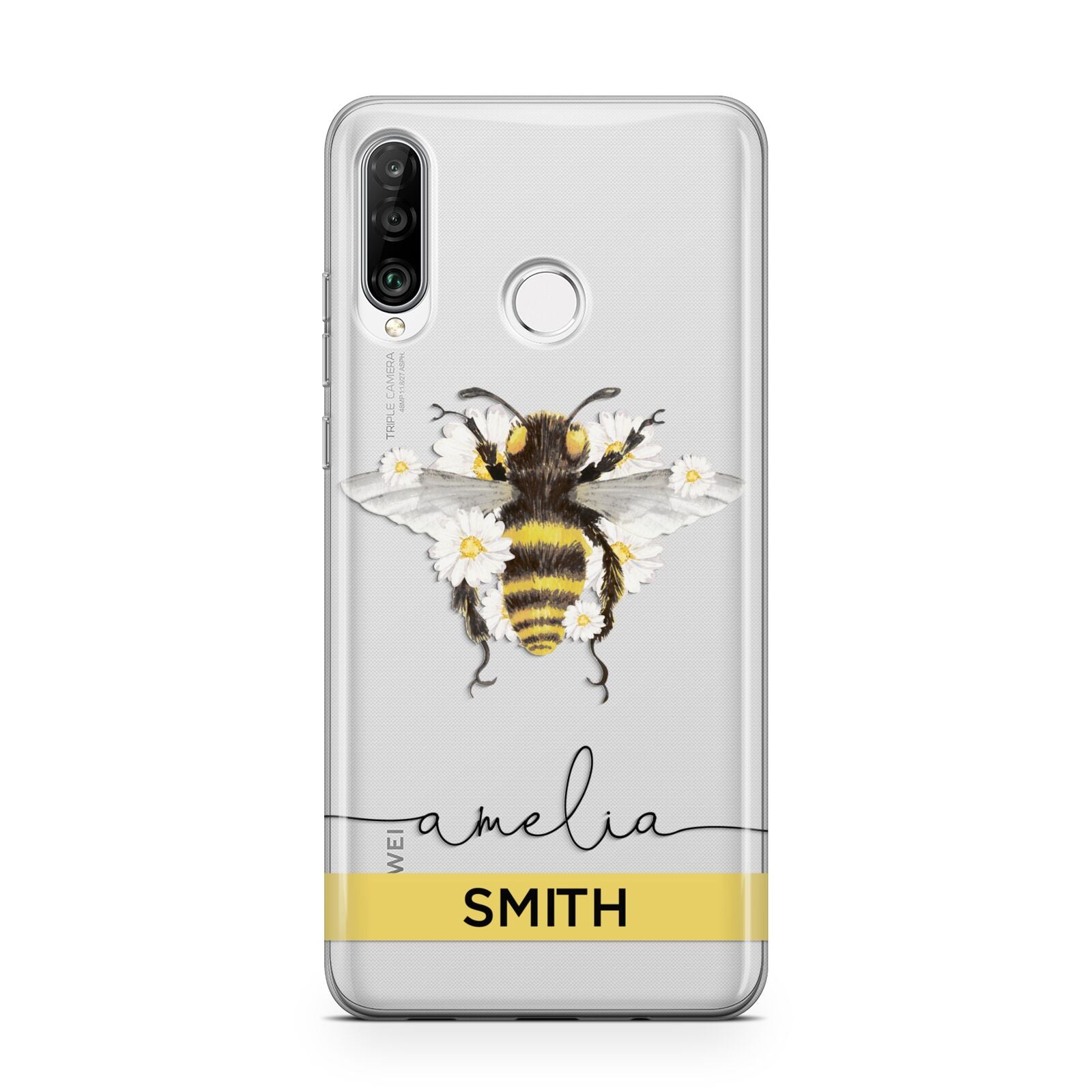 Bees Daisies Personalised Names Huawei P30 Lite Phone Case