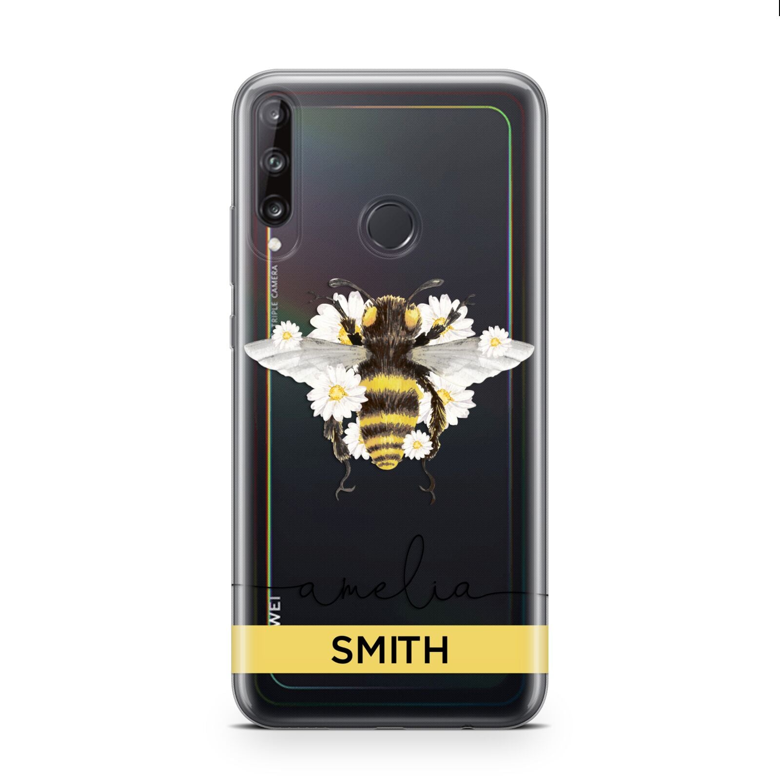 Bees Daisies Personalised Names Huawei P40 Lite E Phone Case