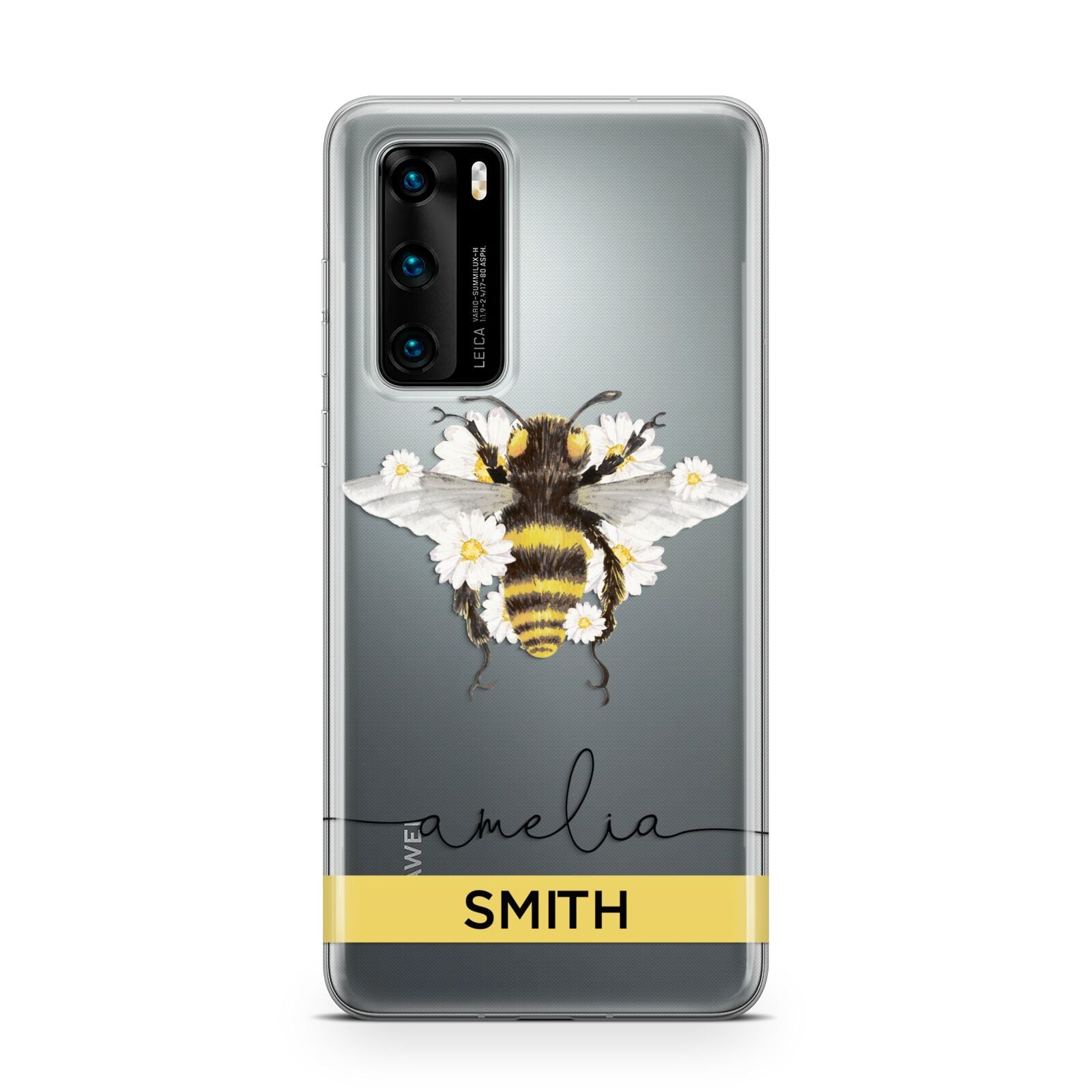 Bees Daisies Personalised Names Huawei P40 Phone Case