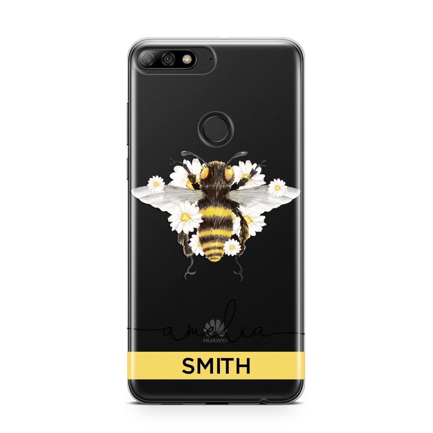 Bees Daisies Personalised Names Huawei Y7 2018