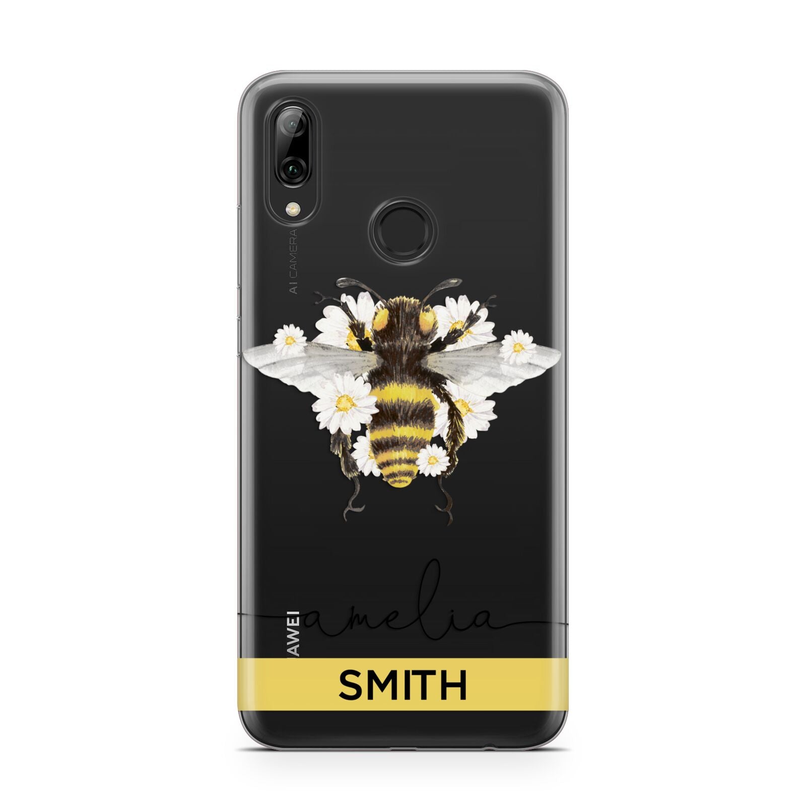 Bees Daisies Personalised Names Huawei Y7 2019