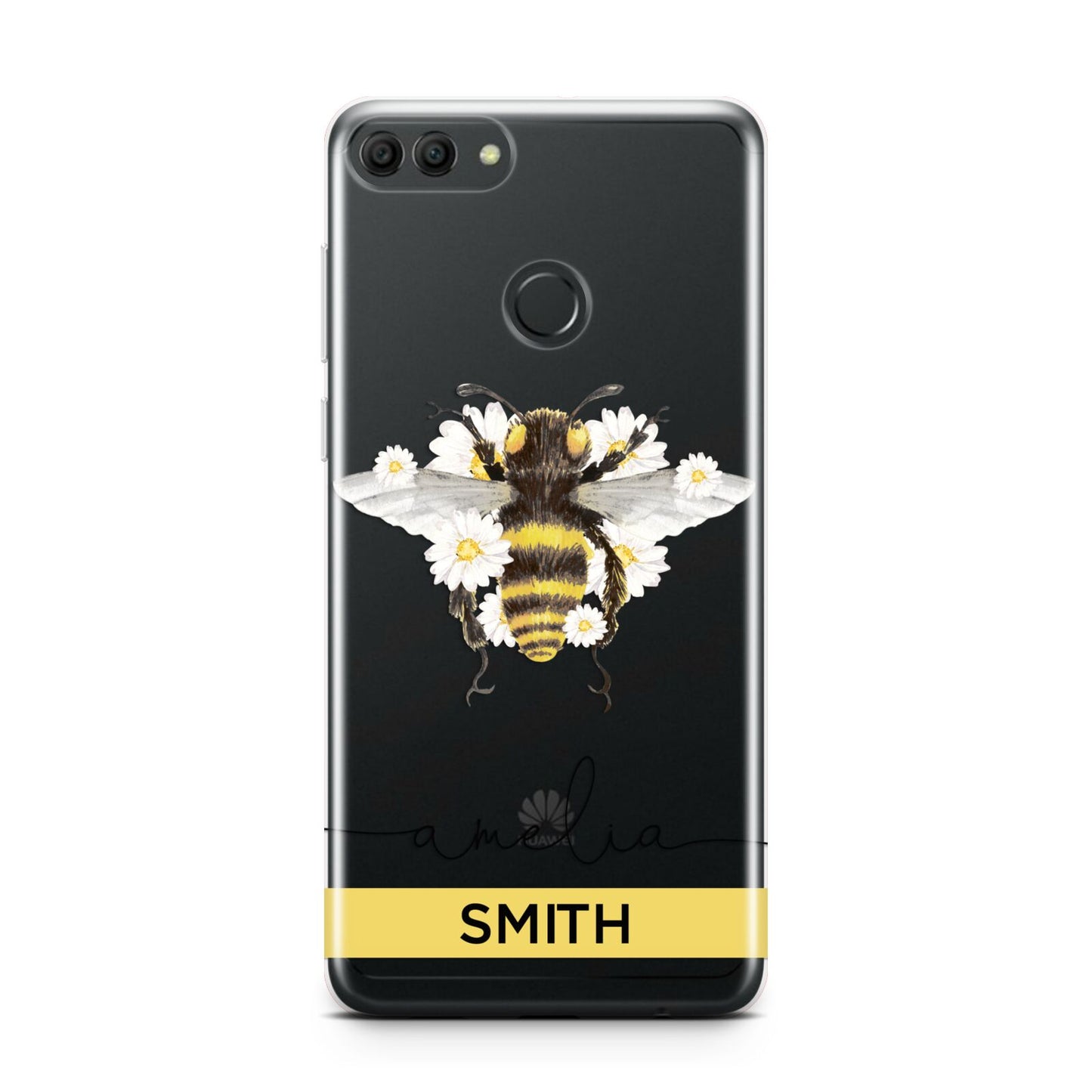 Bees Daisies Personalised Names Huawei Y9 2018