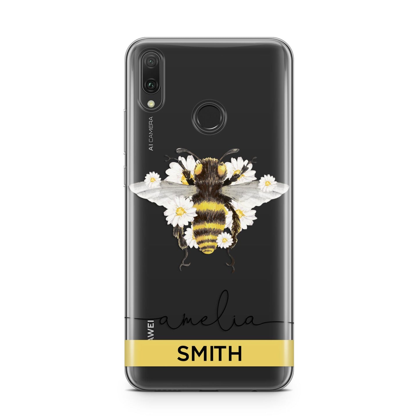 Bees Daisies Personalised Names Huawei Y9 2019