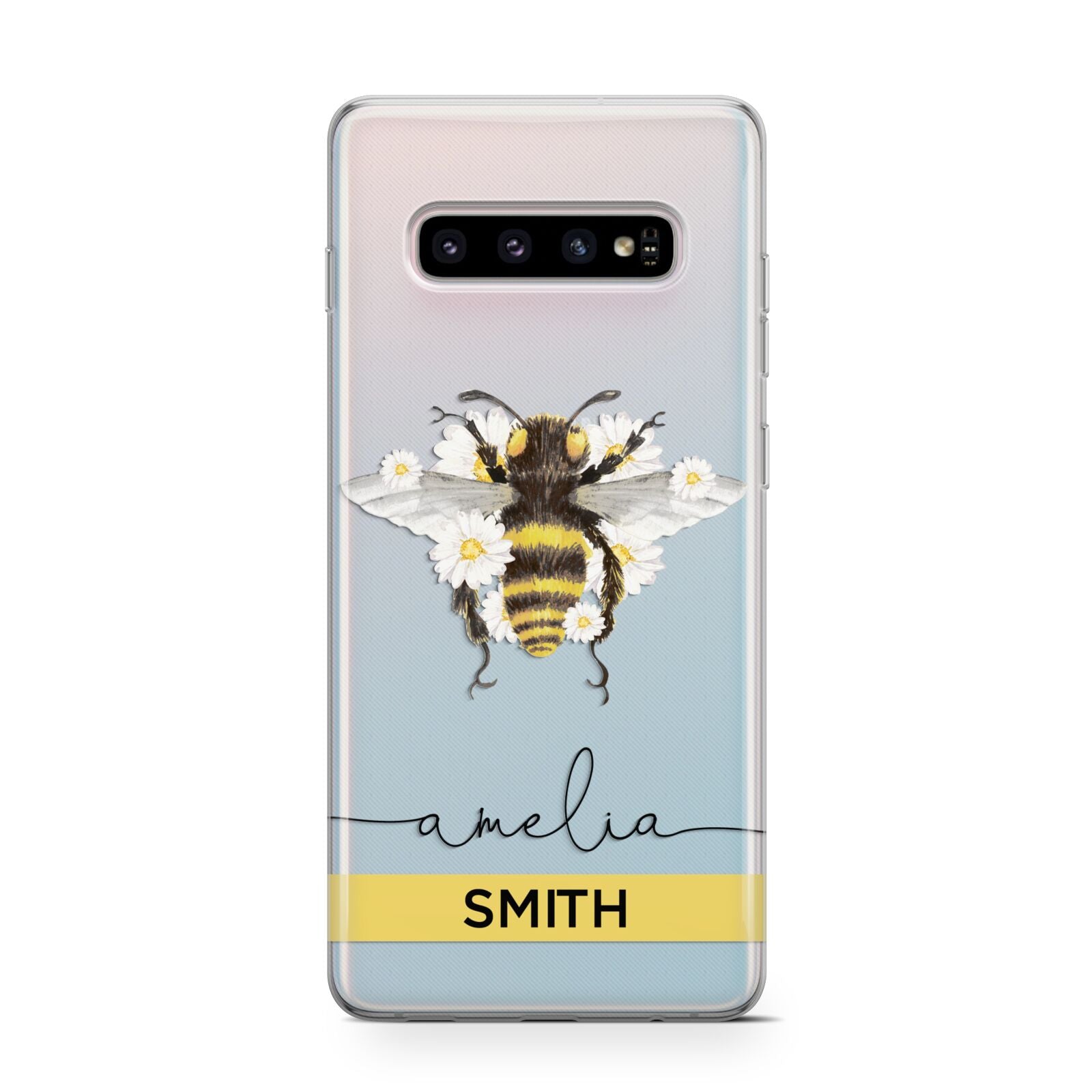 Bees Daisies Personalised Names Protective Samsung Galaxy Case