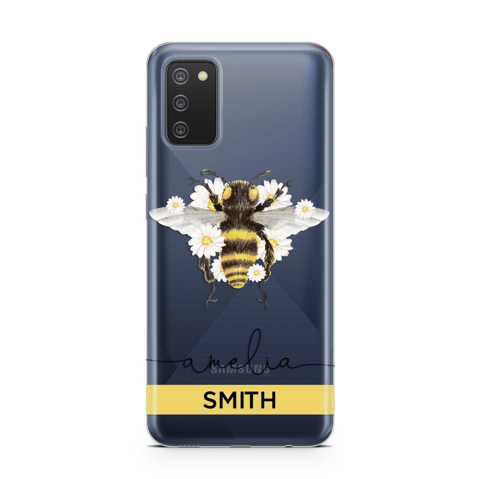 Bees Daisies Personalised Names Samsung A02s Case