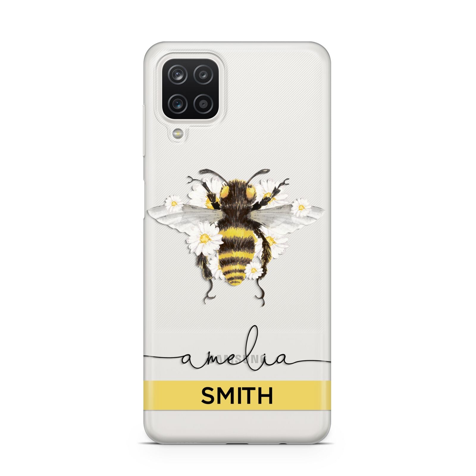 Bees Daisies Personalised Names Samsung A12 Case