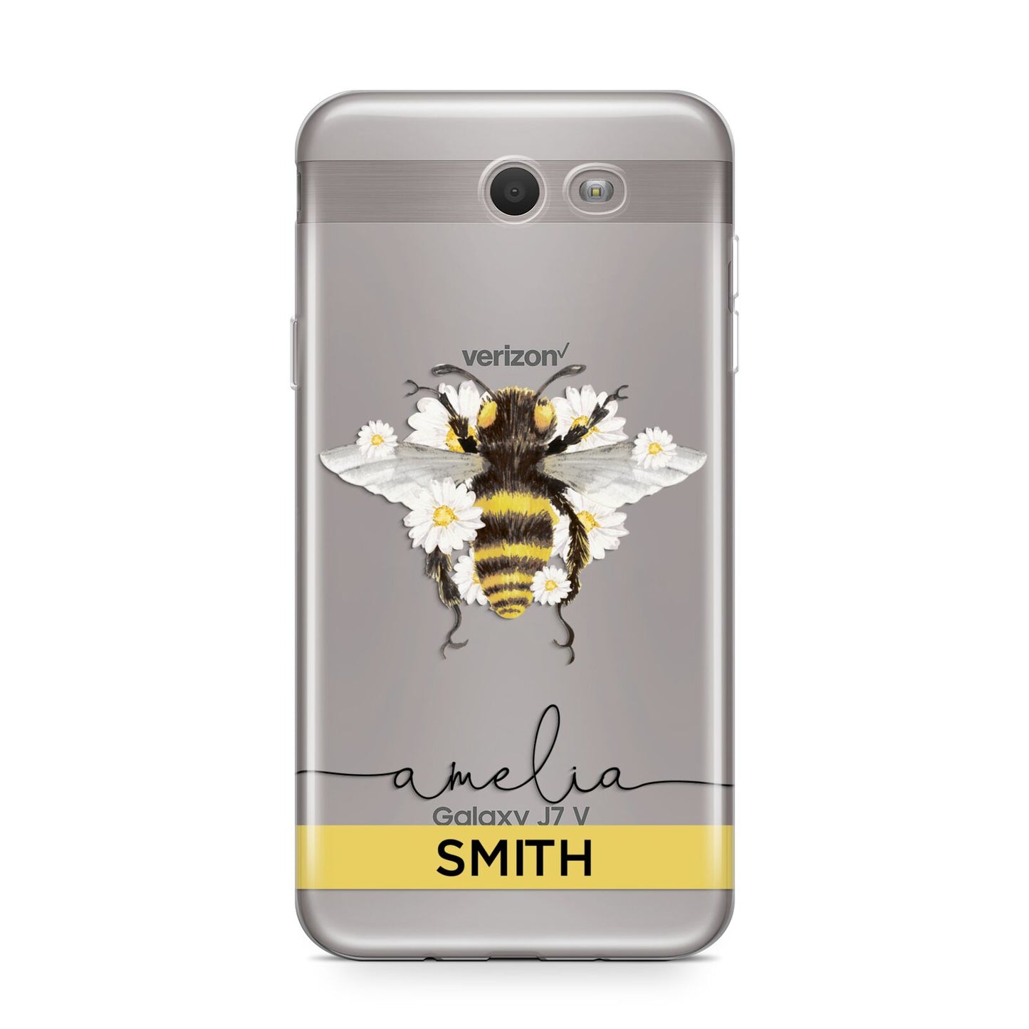 Bees Daisies Personalised Names Samsung Galaxy J7 2017 Case