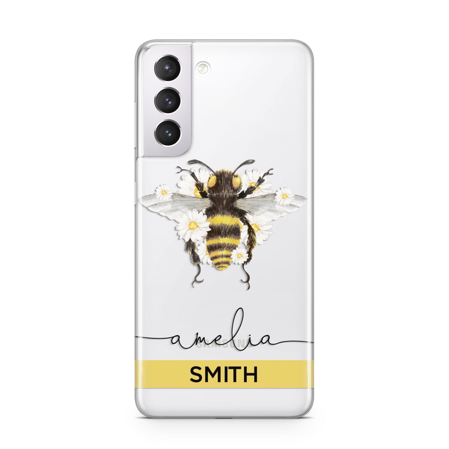 Bees Daisies Personalised Names Samsung S21 Case