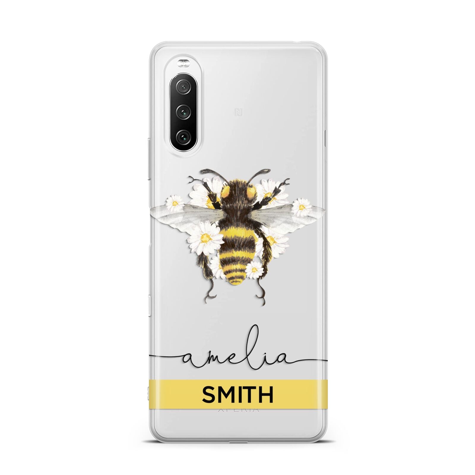 Bees Daisies Personalised Names Sony Xperia 10 III Case