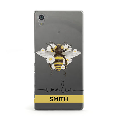 Bees Daisies Personalised Names Sony Xperia Case