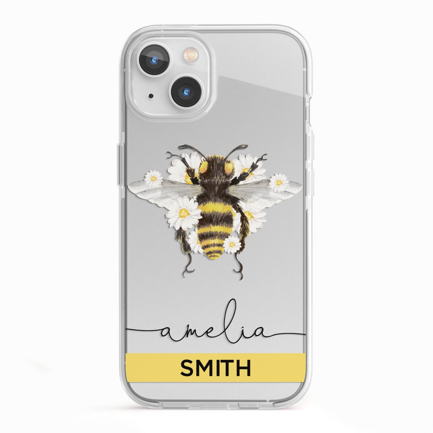 Bees Daisies Personalised Names iPhone 13 TPU Impact Case with White Edges