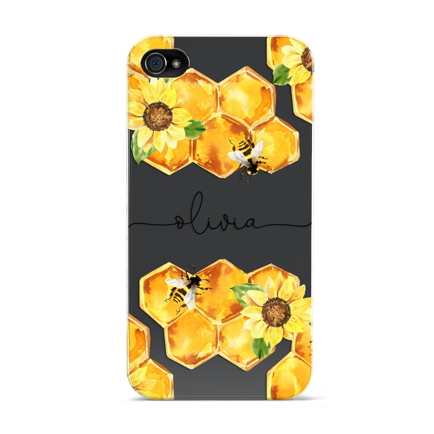 Bees Honeycomb Personalised Name Apple iPhone 4s Case