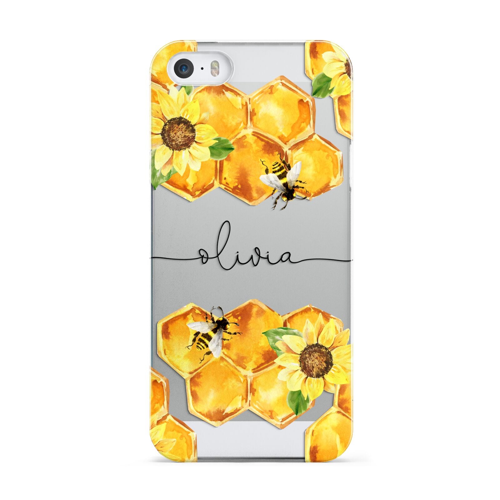 Bees Honeycomb Personalised Name Apple iPhone 5 Case