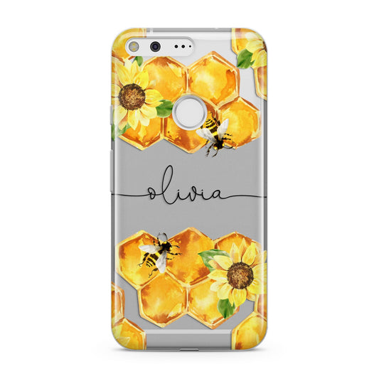 Bees Honeycomb Personalised Name Google Pixel Case