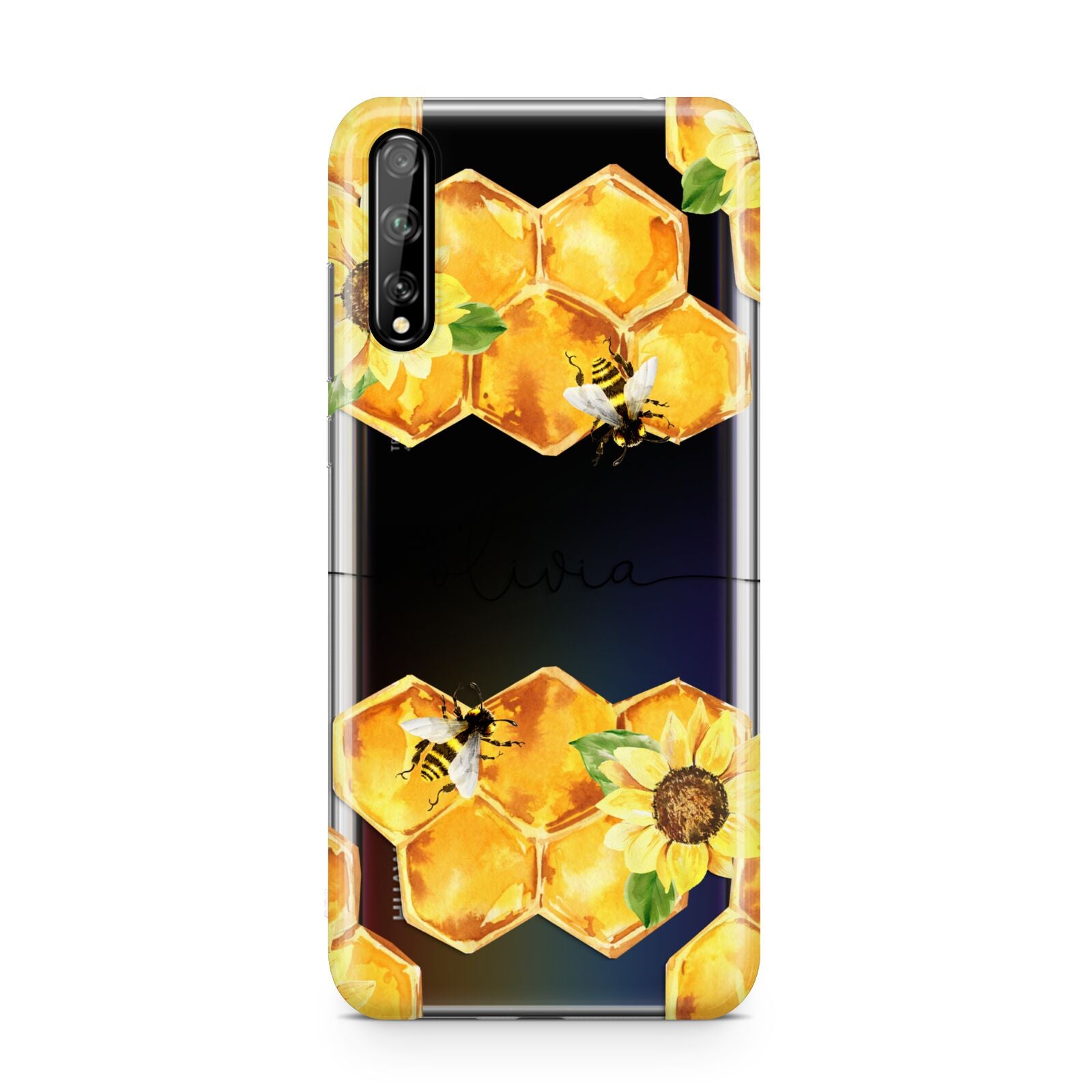 Bees Honeycomb Personalised Name Huawei Enjoy 10s Phone Case