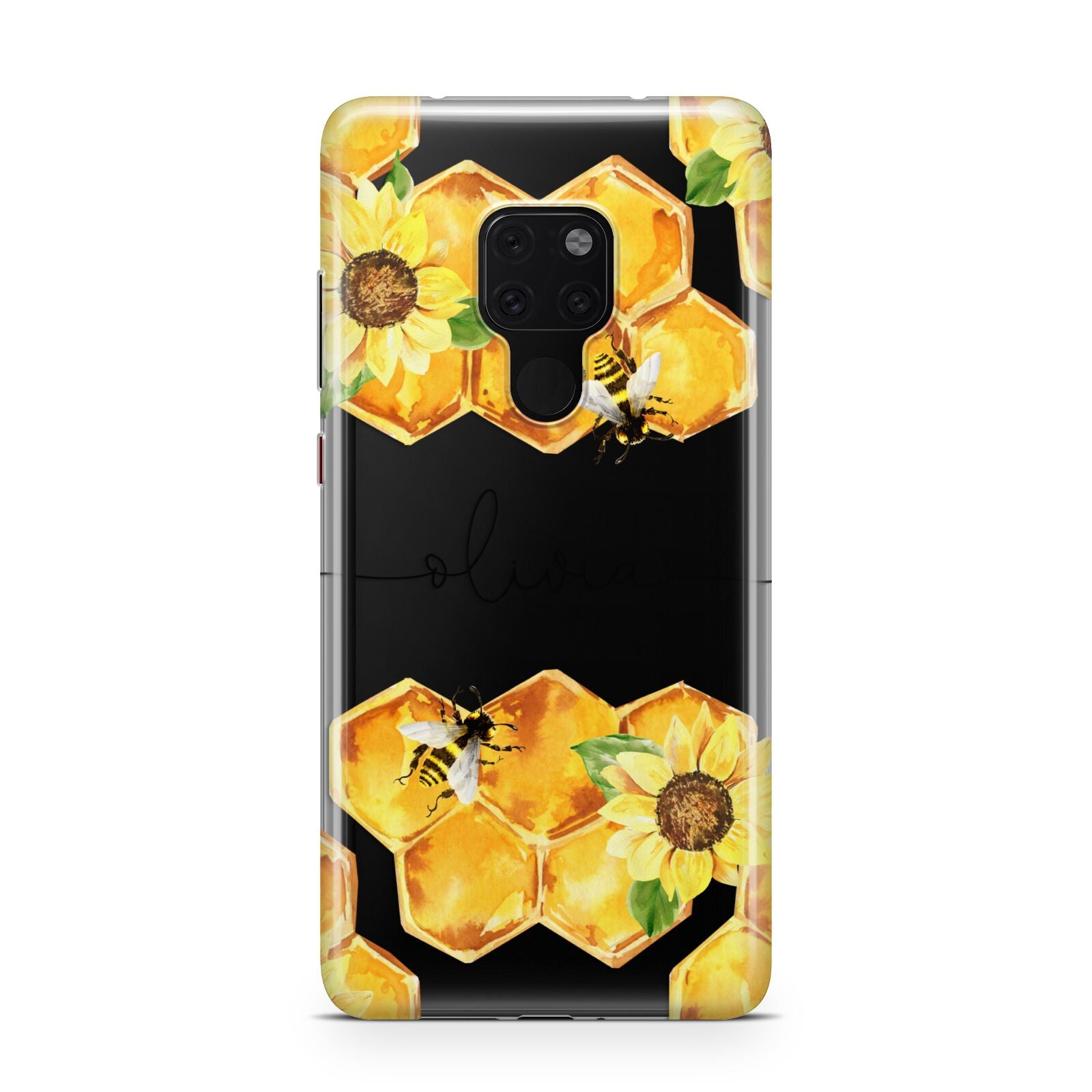 Bees Honeycomb Personalised Name Huawei Mate 20 Phone Case