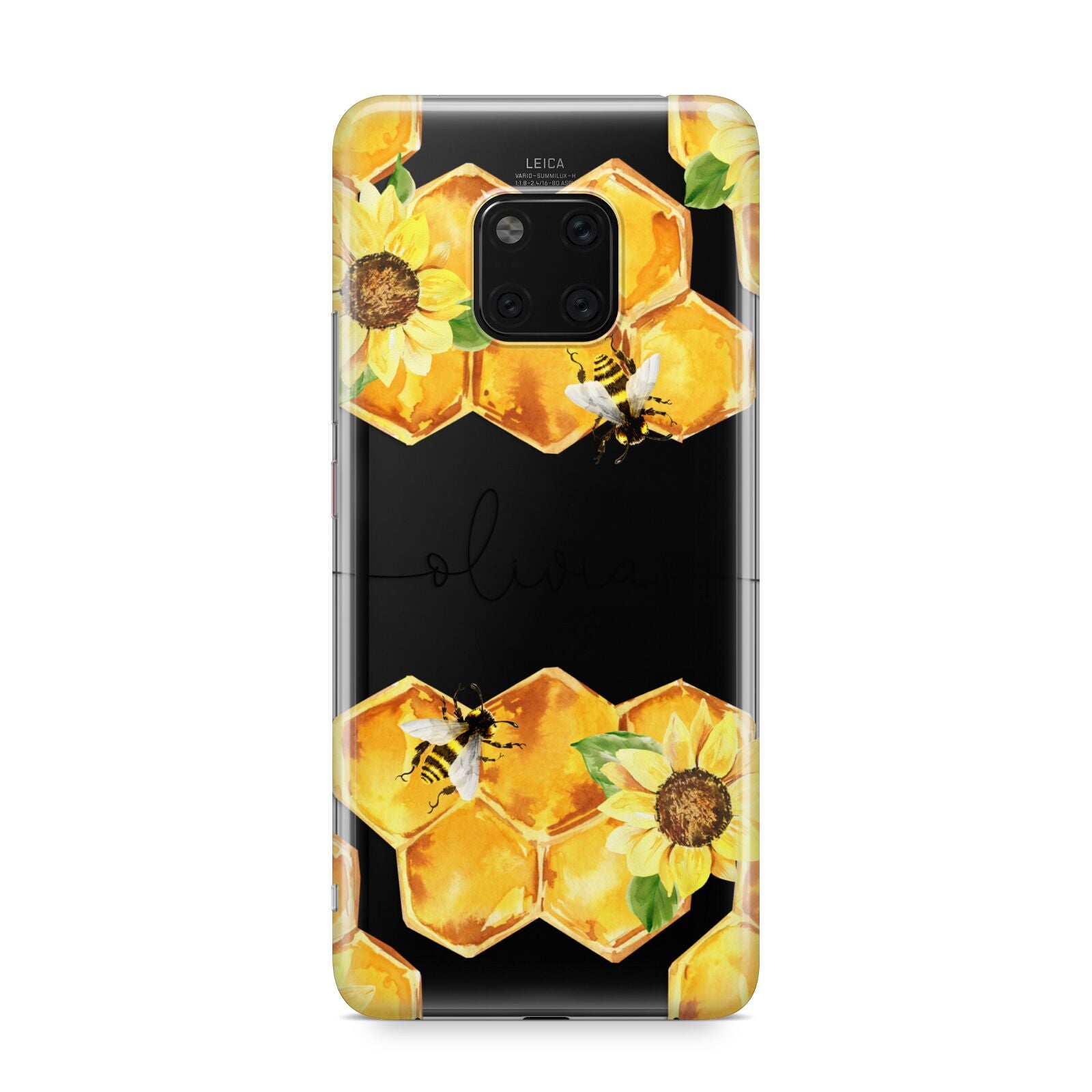 Bees Honeycomb Personalised Name Huawei Mate 20 Pro Phone Case