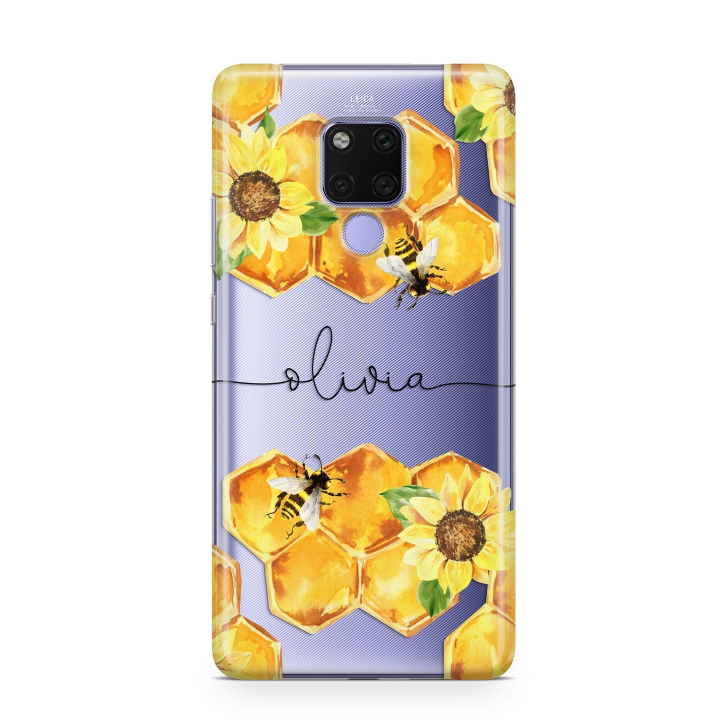 Bees Honeycomb Personalised Name Huawei Mate 20X Phone Case