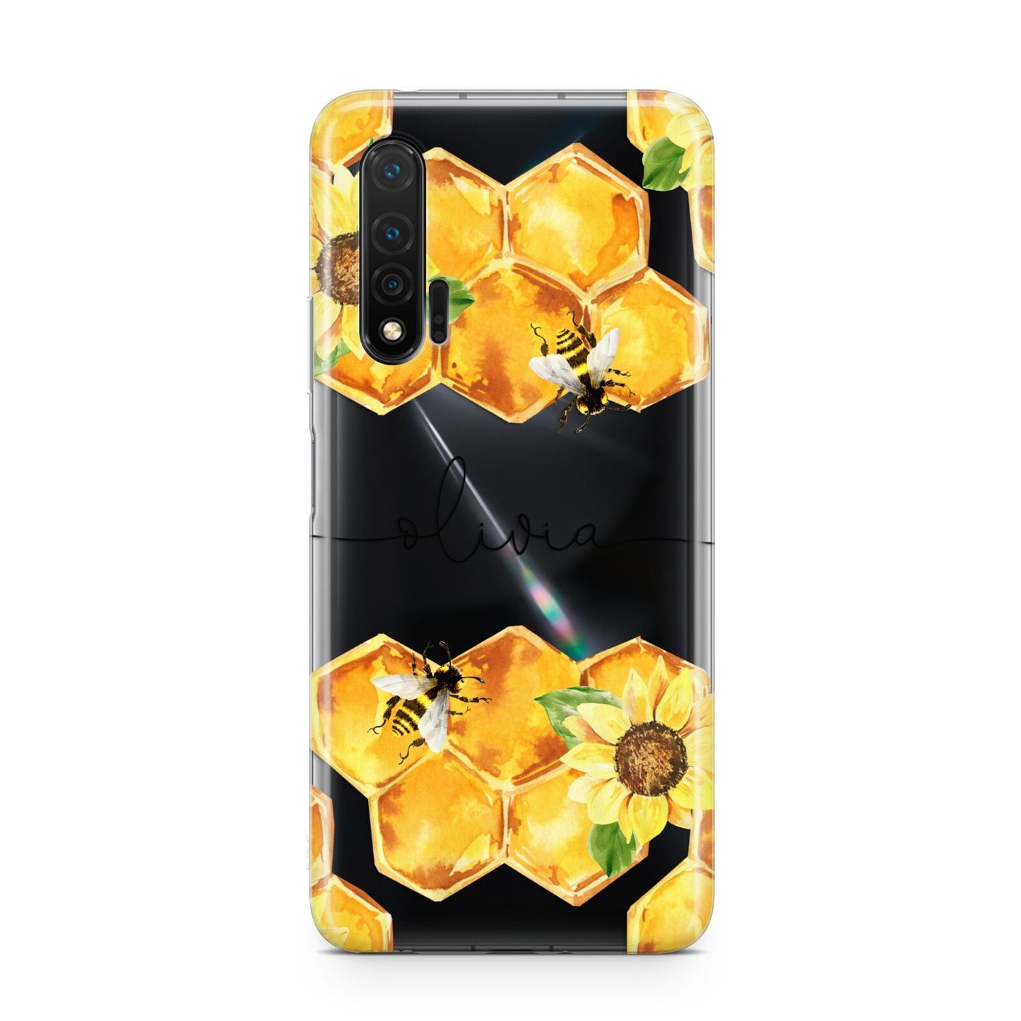 Bees Honeycomb Personalised Name Huawei Nova 6 Phone Case