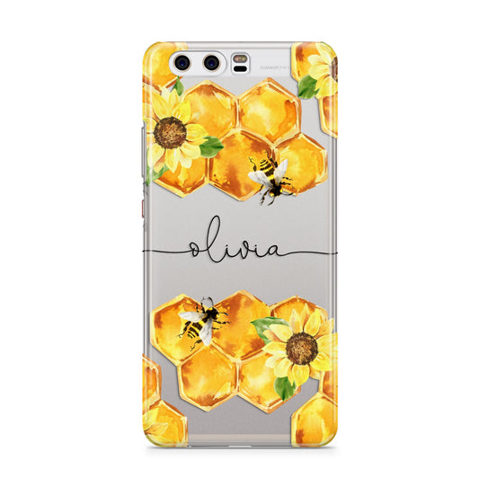 Bees Honeycomb Personalised Name Huawei P10 Phone Case