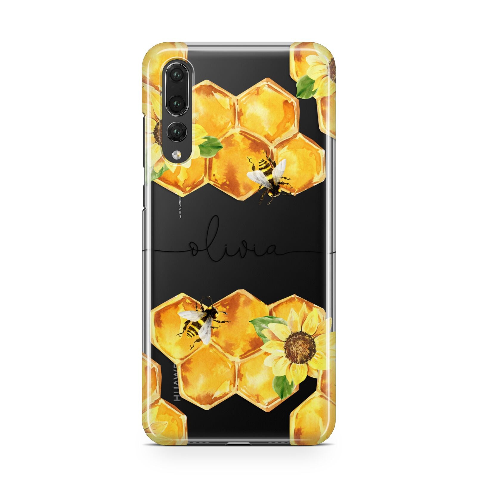 Bees Honeycomb Personalised Name Huawei P20 Pro Phone Case