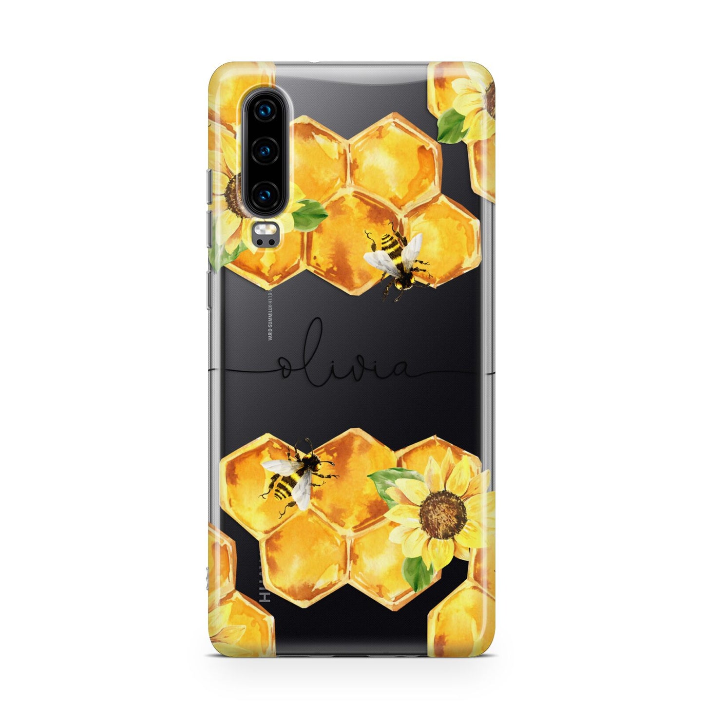 Bees Honeycomb Personalised Name Huawei P30 Phone Case