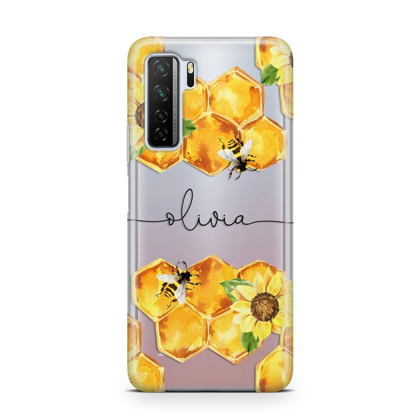 Bees Honeycomb Personalised Name Huawei P40 Lite 5G Phone Case