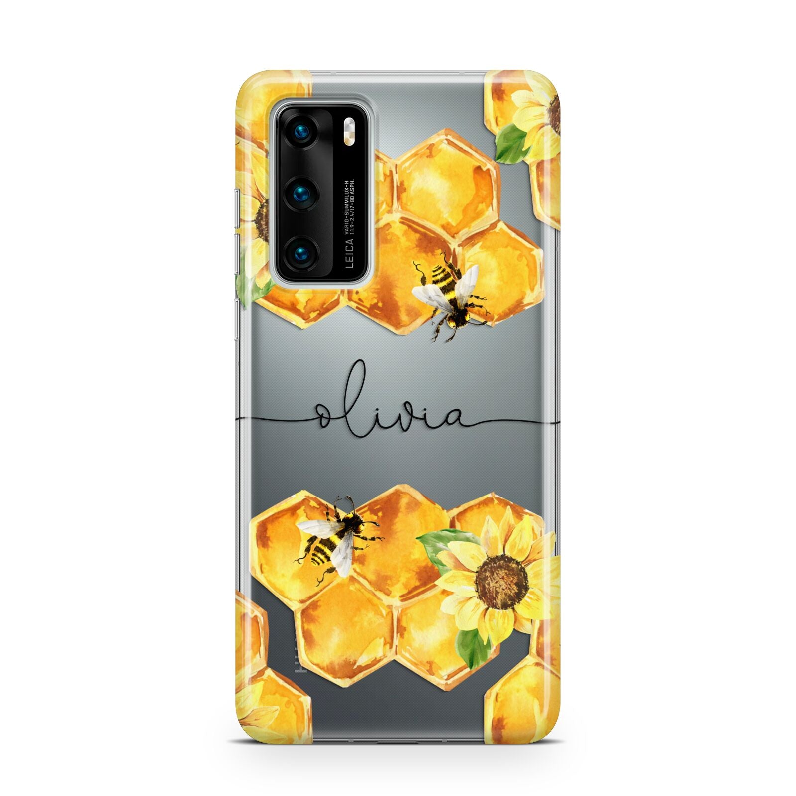 Bees Honeycomb Personalised Name Huawei P40 Phone Case