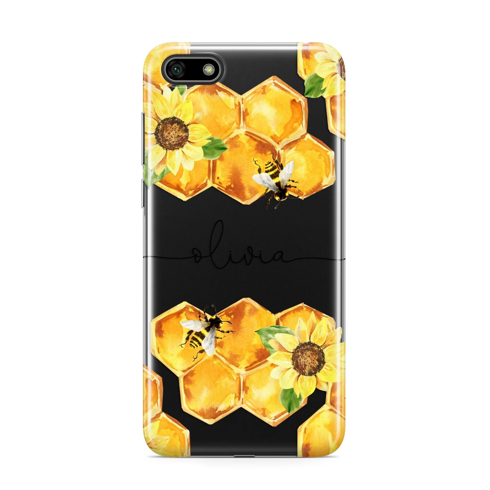 Bees Honeycomb Personalised Name Huawei Y5 Prime 2018 Phone Case