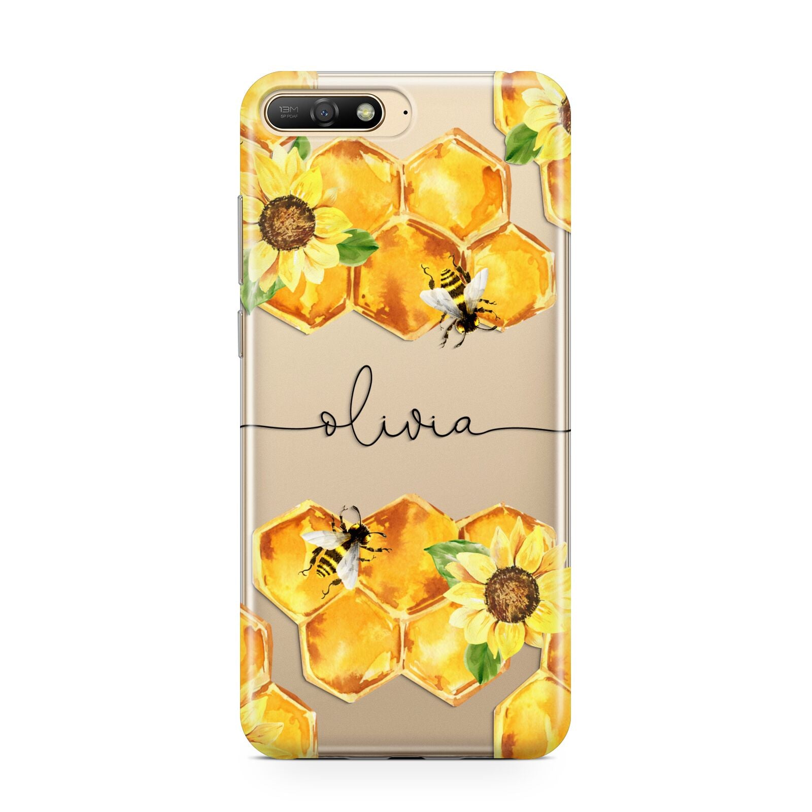 Bees Honeycomb Personalised Name Huawei Y6 2018