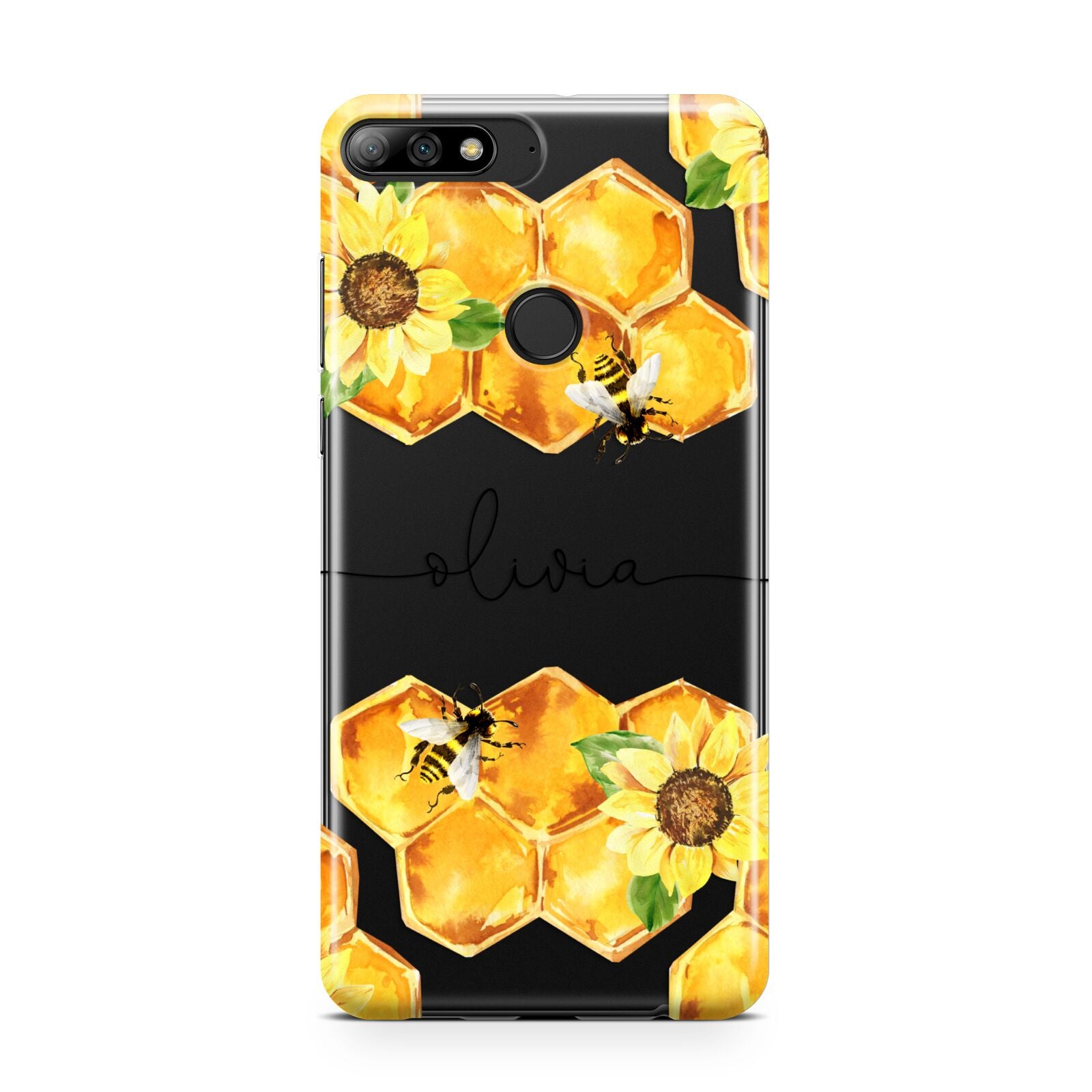 Bees Honeycomb Personalised Name Huawei Y7 2018