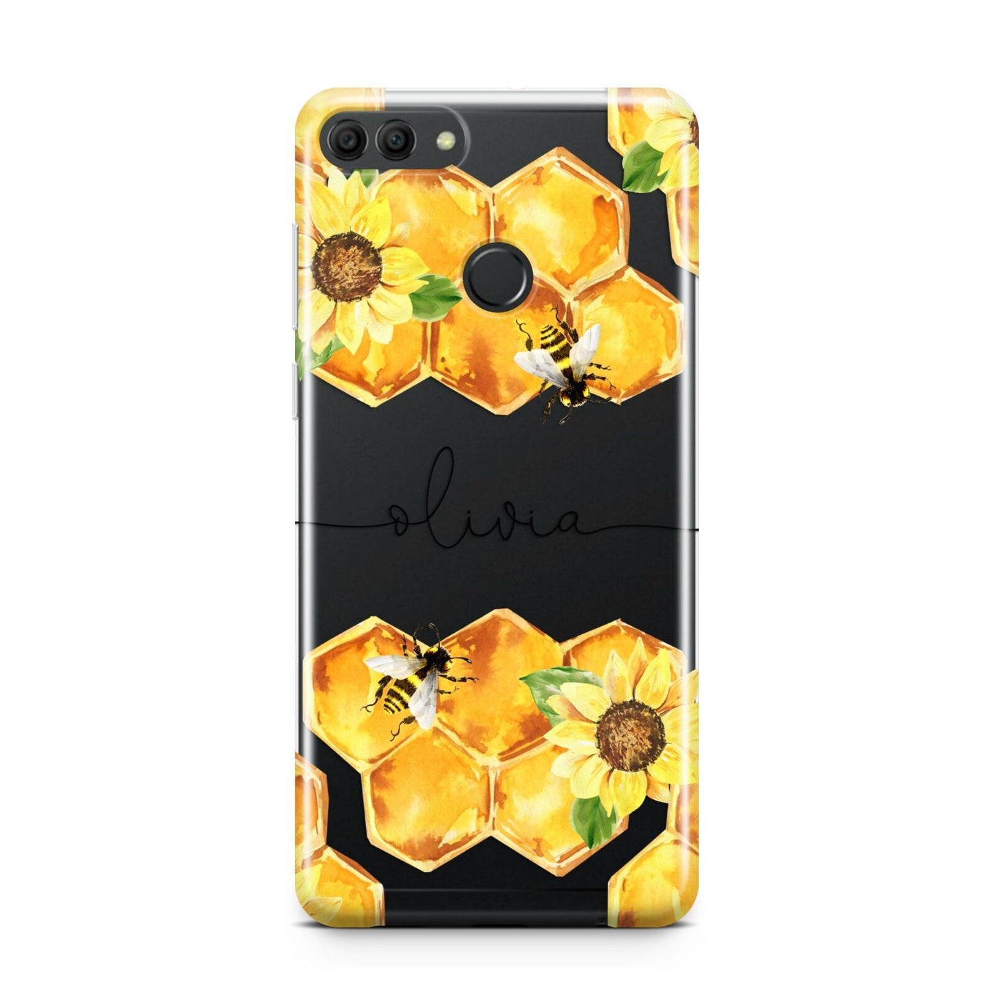 Bees Honeycomb Personalised Name Huawei Y9 2018