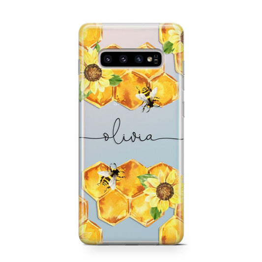 Bees Honeycomb Personalised Name Protective Samsung Galaxy Case